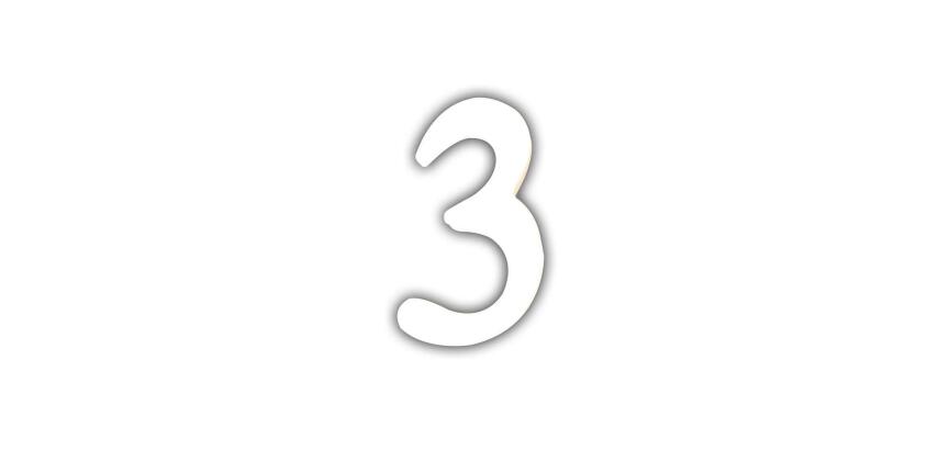 Petit chiffre 3 12cm - Blanc