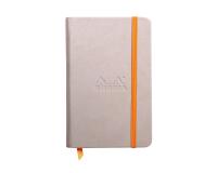 Rhodiarama carnet rembordé rigide 9x14 cm 192 pages uni papier ivoire 90g fermeture élastique - Beige