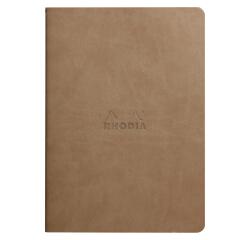Rhodiarama genaaid schrift A5 32 blad gestippeld ivoorkleurig papier 90g - Taupe