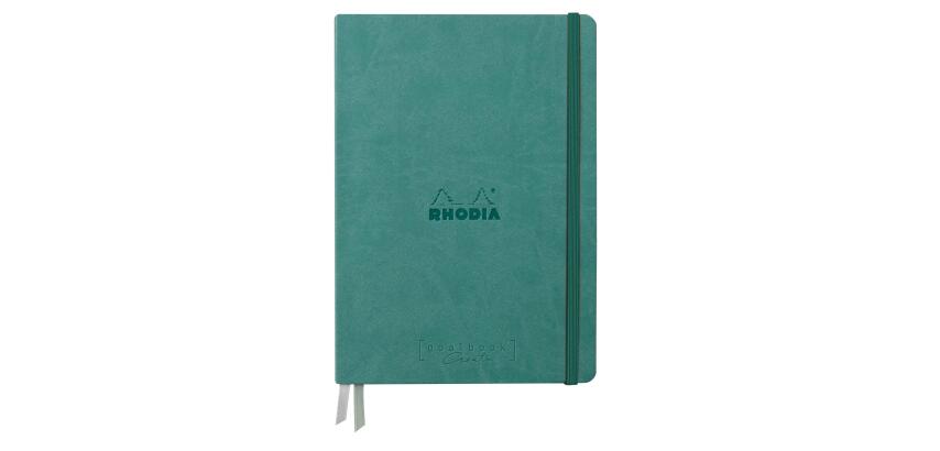 Rhodiarama Goalbook Creation rembordé rigide A5 100p papier lavis technique blanc uni 200g avec élastique - Eau