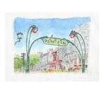 Aquarellblock 10x15 cm mit vorgezeichneten Motiven, 15 Blatt 300g, Motiv Paris