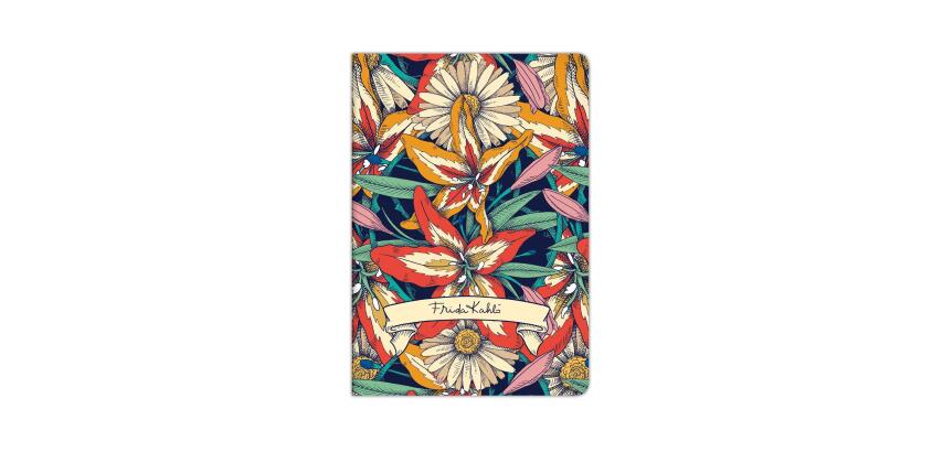 Frida Kahlo, Cahier piqué cousu fil A4 21 x 29,7 cm, 96 pages, ligné + marge, ass.