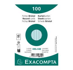 Fichas de cartulina bristol 205 g/m2 - Rayado - 105x148 mm - Azul cielo
