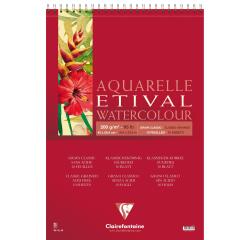 Etival Aquarellpapier, Block mit Doppelspirale A2 geleimt, 10 Blatt 200g