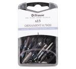 Schachtel mit 15 Ornamentfedern