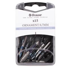 Schachtel mit 15 Ornamentfedern