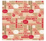 Kraft brut 70g, rl 50x0,70m Mots de Noël - Multicolore