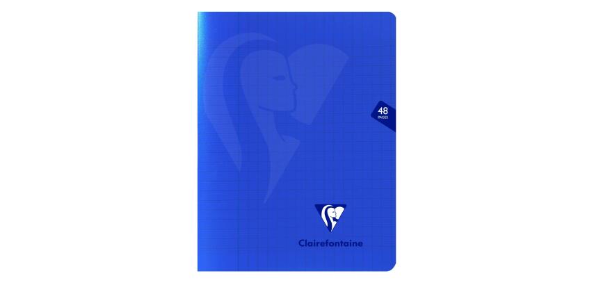 Mimesys cahier piqué 17x22cm 48 pages grands carreaux couverture polypropylène - Bleu marine