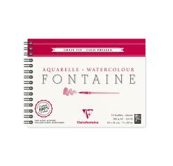 Fontaine album spiralé 12F 18x24cm 300g grain fin