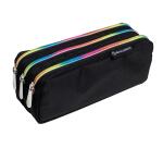 Rainbow 3-compartment rectangle pencil case - Black