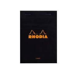Rhodia Black Head Stapled Pad No13, Lined, A6 - Black