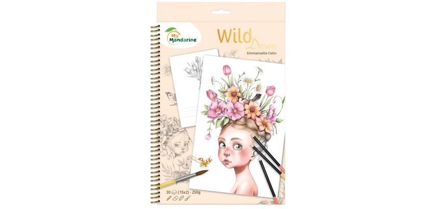 Malbuch, Wild, A4, 21x1x34,2 cm - Rosabeige