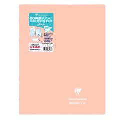 Genaaid schrift Koverbook Blush 24x32cm 96 pagina's grote ruiten omslag ondoorzichtig polypropyleen tweekleurig - Koraal/IJzig Blauw
