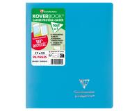 Cahier piqué Koverbook 17x22 cm 96 pages grands carreaux couverture polypropylène opaque 100% recyclé - Bleu