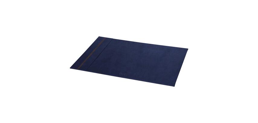 Rhodiarama sous-main rigide simili cuir italien 60x40 cm - Bleu nuit