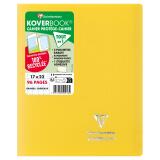 Cahier piqué Koverbook 17x22 cm 96 pages grands carreaux couverture polypropylène opaque 100% recyclé - Jaune