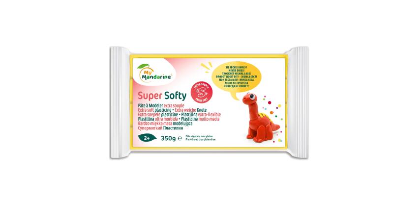 Darwi pâte à modeler Super Softy 350 g, jaune