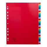 Intercalaires imprimés numériques PP couleurs 12/100e - 31 positions - A4+ - Assorties vives
