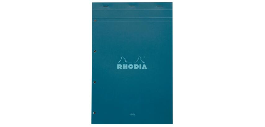 Bloc agrafé Rhodia Couleurs Paon N°20 A4+ 21x31,8 cm - Paon