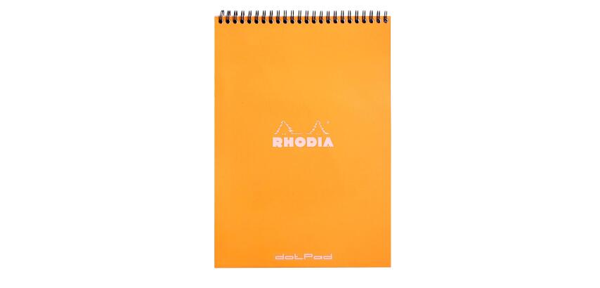 Bloc reliure intégrale Rhodia Classic 21x29,7 cm 80 feuillets dot microperforé 80g - Orange