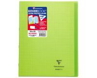 Cahier piqué Koverbook 24x32cm 96 pages petits carreaux couverture polypropylène transparent - Vert