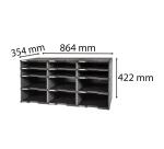 Module de classement Modulodoc - set 12 cases sans tiroirs Ecoblack - Gris foncé