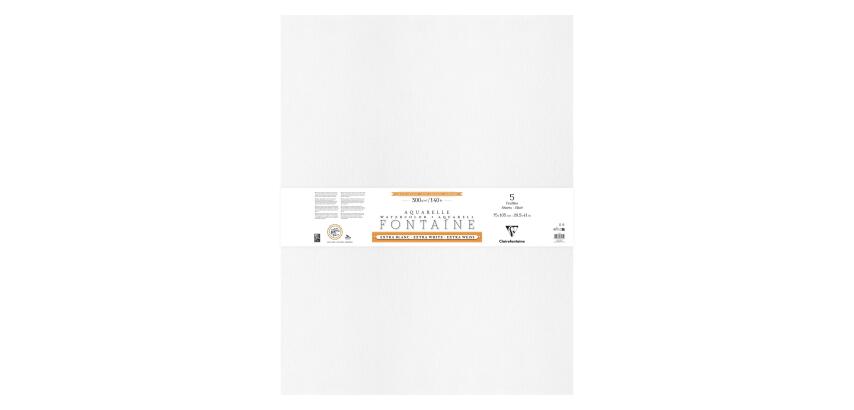Fontaine Extra Blanc Grain Satiné paquet 5F 75x105cm 300g