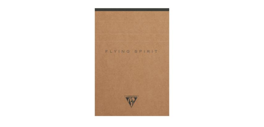 Bloc entoilé en-tête Flying Spirit Kraft A6 140 pages détachables ligné motifs assortis papier ivoire 90g - Brun
