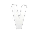 Weißes Pappmaché, Buchstabe V, 20,5cm - Weiß