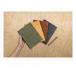 Carnet brochure cousue Flying Spirit A5 180 pages ligné couverture cuir lisse papier ivoire 90g - Kaki