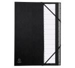 Multipart file Ordonator with expandable spine and stiff cover, 12 numerical tabs 1 to 12 - Black