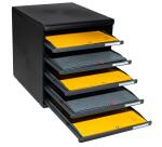 MODULO A4 - 5 open drawers ECO black/gre - Dark grey
