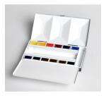 Aquarellfarben, Zierkasten mit 12 halben Näpfchen