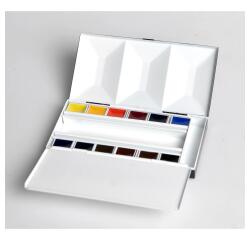 Aquarellfarben, Zierkasten mit 12 halben Näpfchen