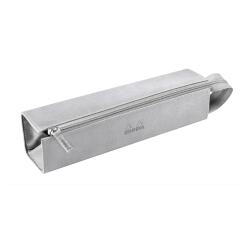 Rhodiarama pennenetui Italiaans kunstleer 23x5x5 cm - Zilver