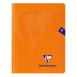 Cahier piqué Mimesys 17x22cm 48 pages grands carreaux couverture polypropylène - Orange