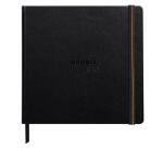Rhodia Touch - Carb'on Book - brochure rembordé rigide 21x21 cm 112p uni papier Carb'on NOIR 120g - Noir