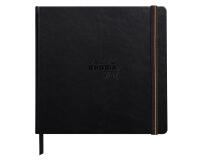 Rhodia Touch - Carb'on Book - brochure rembordé rigide 21x21 cm 112p uni papier Carb'on NOIR 120g - Noir
