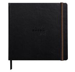 Rhodia Touch - Carb'on Book - brochure rembordé rigide 21x21 cm 112p uni papier Carb'on NOIR 120g - Noir