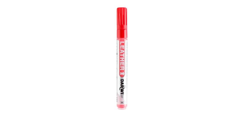 DARWI Marqueur Peinture sur Cuir Pointe Conique Fine 2mm - vermillon