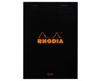 Bloc agrafé Rhodia N°16 14,8x21 cm 80 feuillets uni 80g - Noir