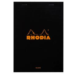 Rhodia N°16, geniet blok 14,8x21 cm, 80 blad effen papier, 80g - Zwart
