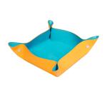 Rhodiarama vide-poche réversible simili cuir italien 12x12x4,5 cm - Turquoise