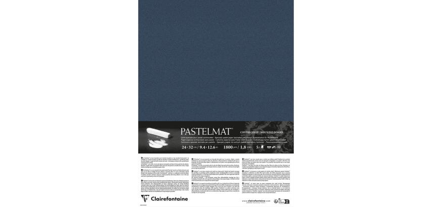 Pastelmat contrecollé 5 feuilles 24x32cm - Bleu foncé