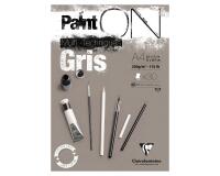 Paint'ON Gris bloc collé 30F A4 250g