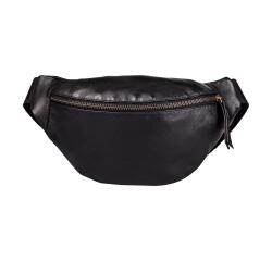 Leather fanny pack 30x16.2 cm - Black