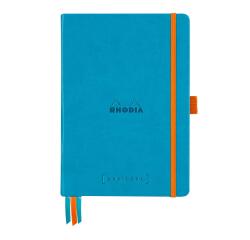 Rhodiarama Goalbook Hardcover A5 120 blad DOT ivoorkleurig papier 90g - Turquoise