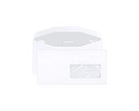 Boite de 500 Enveloppes Blanches DL2-114x229mm - Gommées Mécanisables - 80g/m2 - Fenêtre Papier Cristal 45x100 (position 20/20) - pour machine de mise sous pli automatique - Blanc