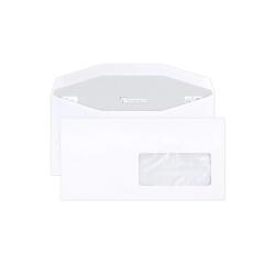 Box of 500 White Envelopes DL2-114x229mm - Gummed Machinable - 80g/m2 - Crystal Paper Window 45x100 (position 20/20) - for automatic inserting machine - White