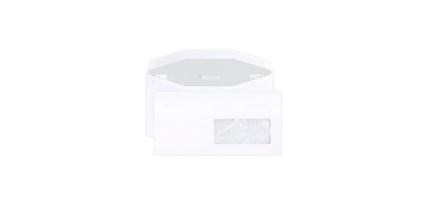 Boite de 500 Enveloppes Blanches DL2-114x229mm - Gommées Mécanisables - 80g/m2 - Fenêtre Papier Cristal 45x100 (position 20/20) - pour machine de mise sous pli automatique - Blanc